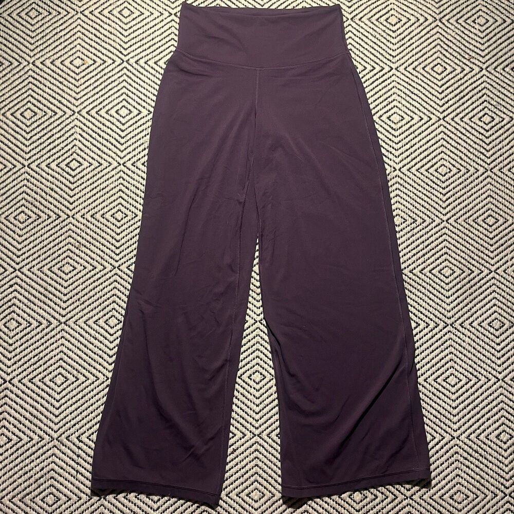 Athleta Elation Women's Petite M Purple Wide-Leg Pull-On Activewear Pants Solid
